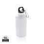 Aluminium reusable sport bottle with carabiner White