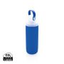 Glass water bottle with silicone sleeve Blue