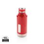 Leak proof vacuum bottle with logo plate Red