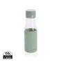 Ukiyo glass hydration tracking bottle with sleeve Green