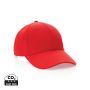 Impact 6 panel 280gr Recycled cotton cap with AWARE™ tracer Red