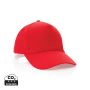 Impact 5 panel 190gr Recycled cotton cap with AWARE™ tracer Red