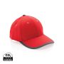 Impact AWARE™ Brushed rcotton 6 panel contrast cap 280gr Red