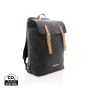 Canvas laptop backpack PVC free Black