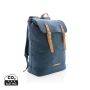 Canvas laptop backpack PVC free Blue