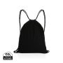 Impact AWARE™ recycled cotton drawstring backpack 145g Black
