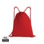 Impact AWARE™ recycled cotton drawstring backpack 145g Red