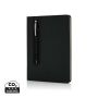Standard hardcover PU A5 notebook with stylus pen Black