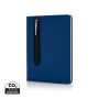 Standard hardcover PU A5 notebook with stylus pen Navy Blue