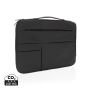 Smooth PU 15.6" laptop sleeve with handle black