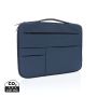 Smooth PU 15.6" laptop sleeve with handle Navy Blue